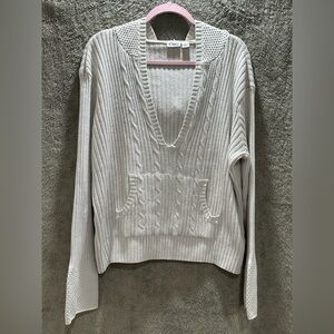 Cato V-Neck Sweater - Light Gray
